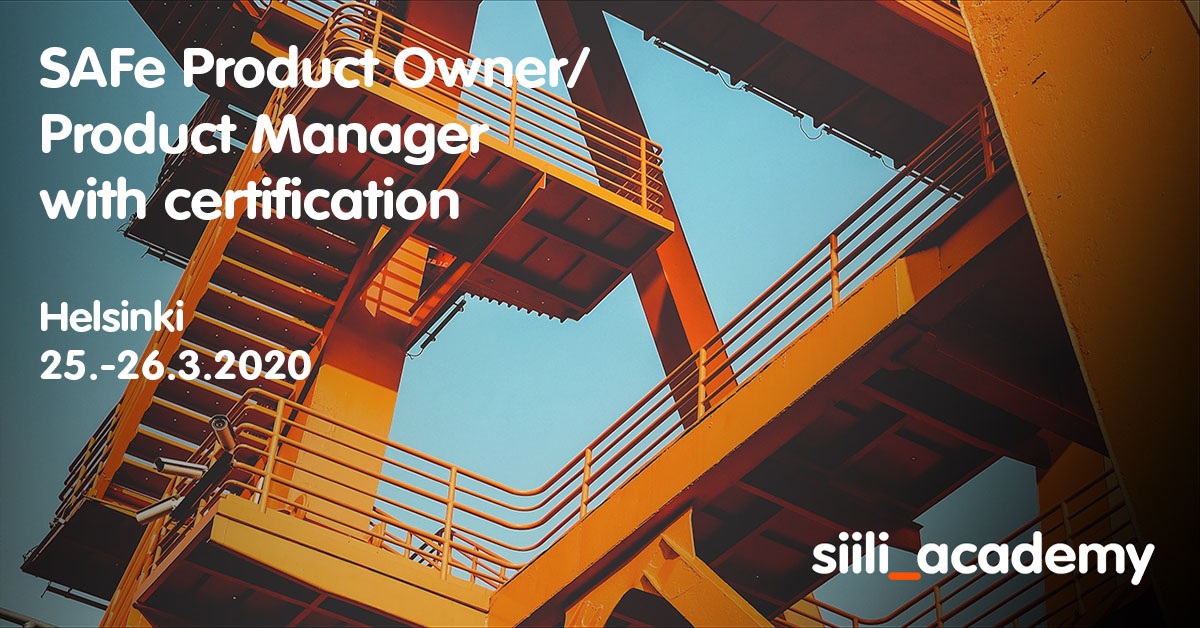 SAFe Product Owner/Product Manager with certification | Helsinki, 25.-26.3.2020